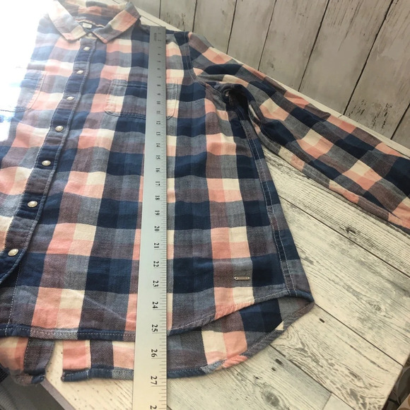 Tommy Hilfiger Pearl Snap Roll Tab Flannel Shirt Large - Picture 5 of 8